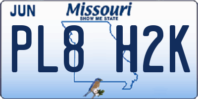 MO license plate PL8H2K