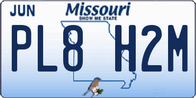 MO license plate PL8H2M