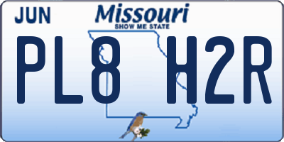 MO license plate PL8H2R