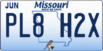 MO license plate PL8H2X