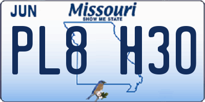 MO license plate PL8H3O
