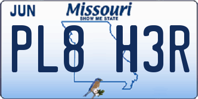 MO license plate PL8H3R