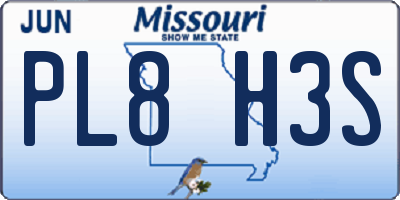 MO license plate PL8H3S