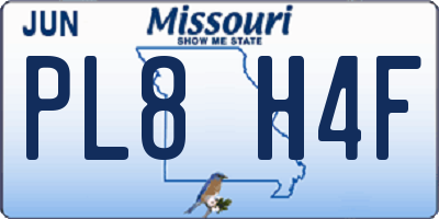 MO license plate PL8H4F