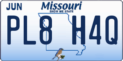 MO license plate PL8H4Q