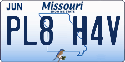 MO license plate PL8H4V