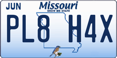 MO license plate PL8H4X