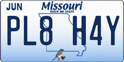 MO license plate PL8H4Y