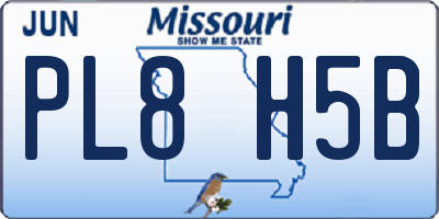 MO license plate PL8H5B