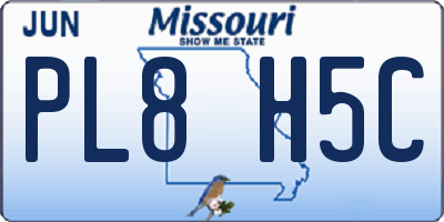 MO license plate PL8H5C