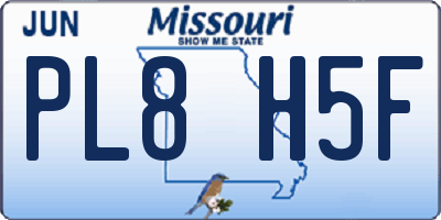 MO license plate PL8H5F
