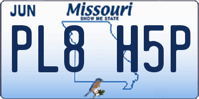 MO license plate PL8H5P