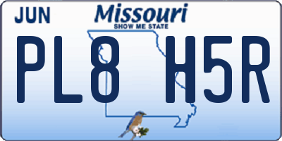 MO license plate PL8H5R