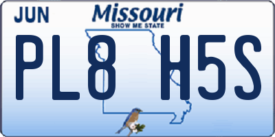 MO license plate PL8H5S