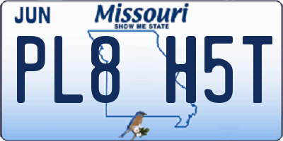 MO license plate PL8H5T