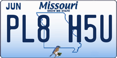MO license plate PL8H5U