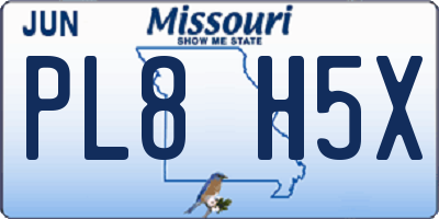 MO license plate PL8H5X