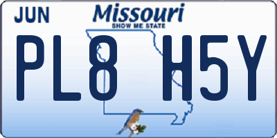 MO license plate PL8H5Y