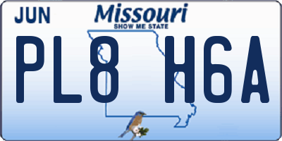 MO license plate PL8H6A