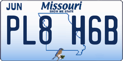 MO license plate PL8H6B