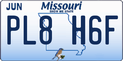 MO license plate PL8H6F