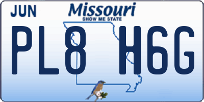 MO license plate PL8H6G