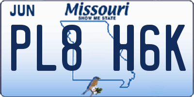 MO license plate PL8H6K