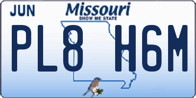 MO license plate PL8H6M