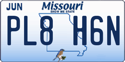 MO license plate PL8H6N