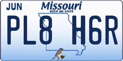 MO license plate PL8H6R