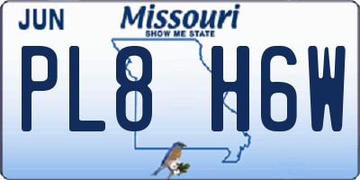 MO license plate PL8H6W