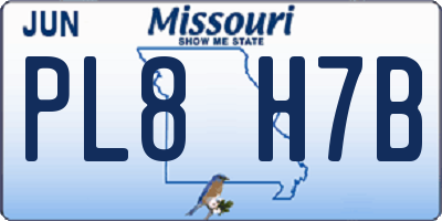 MO license plate PL8H7B
