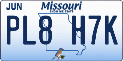 MO license plate PL8H7K