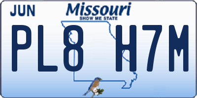 MO license plate PL8H7M