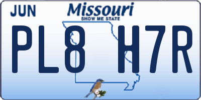 MO license plate PL8H7R
