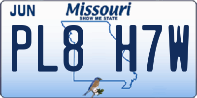 MO license plate PL8H7W