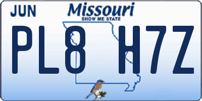 MO license plate PL8H7Z
