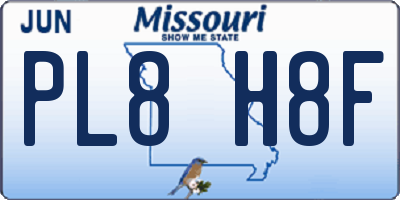 MO license plate PL8H8F