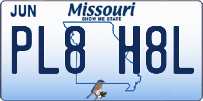 MO license plate PL8H8L