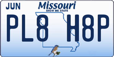 MO license plate PL8H8P