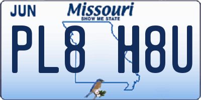MO license plate PL8H8U