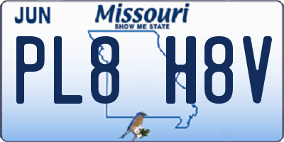 MO license plate PL8H8V