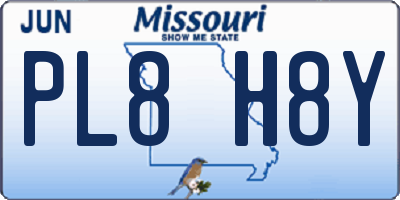 MO license plate PL8H8Y