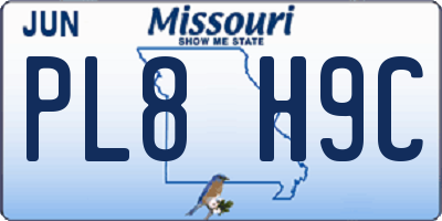 MO license plate PL8H9C