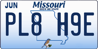 MO license plate PL8H9E