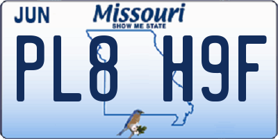 MO license plate PL8H9F