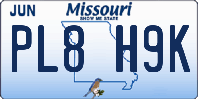 MO license plate PL8H9K