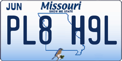 MO license plate PL8H9L