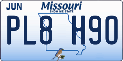 MO license plate PL8H9O