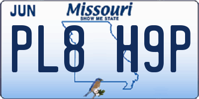 MO license plate PL8H9P